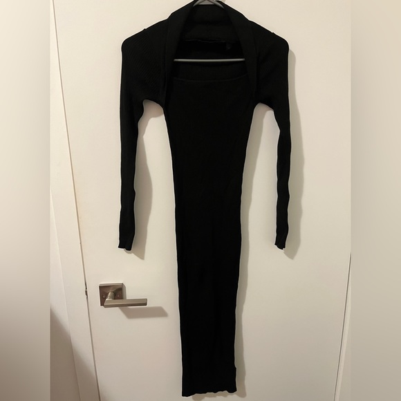 AllSaints Black Midi Dress - Picture 2 of 4